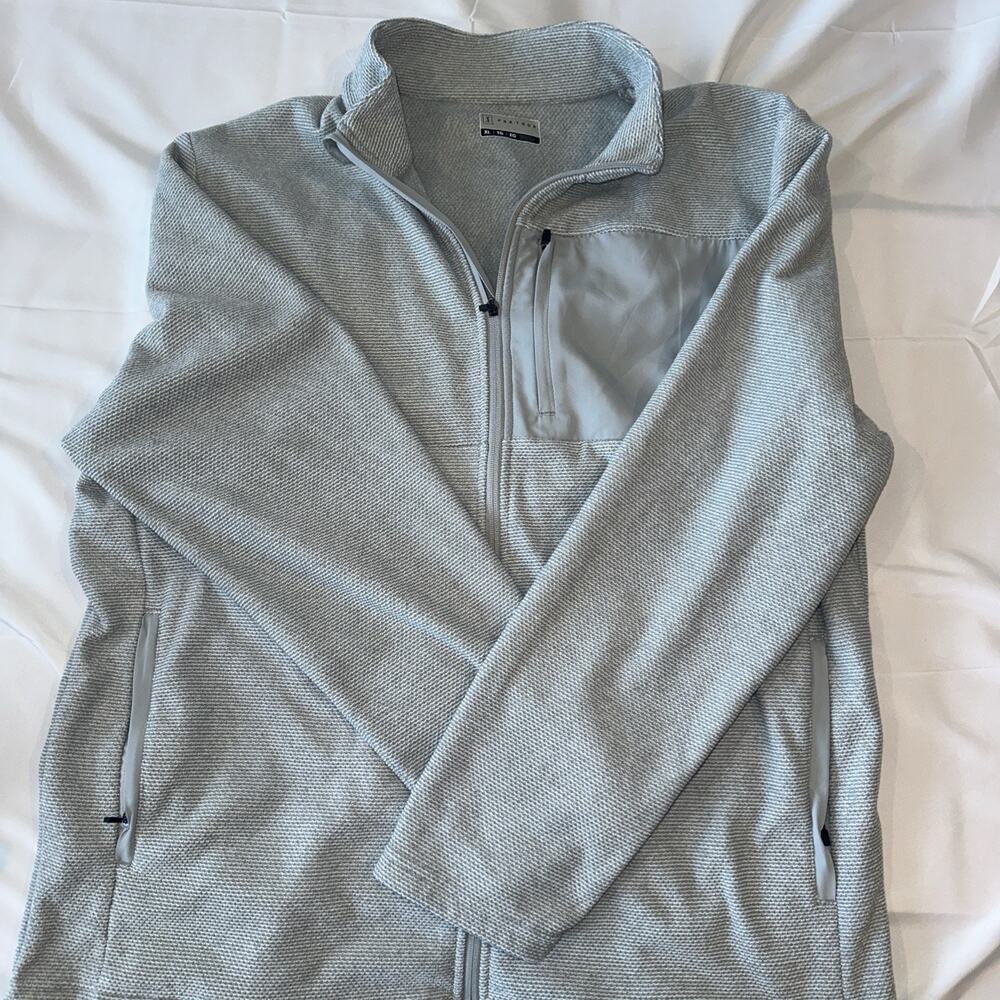 PGA Tour Men’s Full Zip Jacket XL Gray Fleece Lined Golf Casual